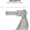 image:imageDREAM PAIRS ANNEE Pointed Toe Low Chunky Heel PumpsSilverGlitter
