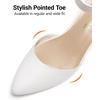 image:imageDREAM PAIRS ANNEE Pointed Toe Low Chunky Heel PumpsWhitePu