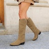 image:imageDREAM PAIRS Suede Knee High Fall Tall Boots for WomenTaupe
