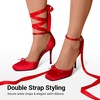 image:imageDREAM PAIRS Womens Ballet High Heels Closed Toe PumpsRed