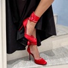 image:imageDREAM PAIRS Womens Ballet High Heels Closed Toe PumpsRed