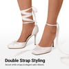 image:imageDREAM PAIRS Womens Ballet High Heels Closed Toe PumpsWhite
