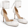 image:imageDREAM PAIRS Womens Ballet High Heels Closed Toe PumpsWhite