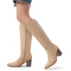 image:imageDREAM PAIRS Womens Slouchy KneeHigh Chunky Heel BootsApricot