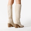 image:imageDREAM PAIRS Womens Slouchy KneeHigh Chunky Heel BootsBeige