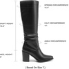 image:imageDREAM PAIRS Womens Slouchy KneeHigh Chunky Heel BootsBlackpu