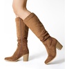 image:imageDREAM PAIRS Womens Slouchy KneeHigh Chunky Heel BootsCamel