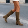 image:imageDREAM PAIRS Womens Slouchy KneeHigh Chunky Heel BootsKhaki