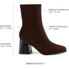 image:imageDREAM PAIRS Womens Square Toe Ankle BootsBrown