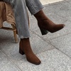 image:imageDREAM PAIRS Womens Square Toe Ankle BootsBrown