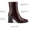 image:imageDREAM PAIRS Womens Square Toe Ankle BootsBurgundy
