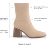 image:imageDREAM PAIRS Womens Square Toe Ankle BootsNude