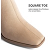image:imageDREAM PAIRS Womens Square Toe Ankle BootsNude