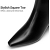 image:imageDREAM PAIRS Womens Square Toe Block Heel Ankle BootsBlackpu