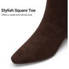 image:imageDREAM PAIRS Womens Square Toe Block Heel Ankle BootsBrown