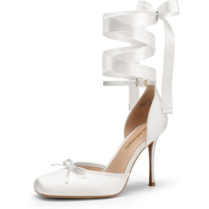 image:imageDREAM PAIRS Womens Ballet High Heels Closed Toe PumpsWhite