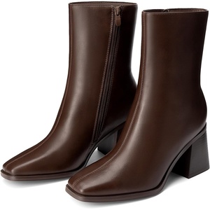 image:imageDREAM PAIRS Womens Square Toe Ankle BootsChocolate