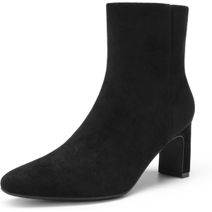 image:imageDREAM PAIRS Womens Square Toe Block Heel Ankle BootsAll Black