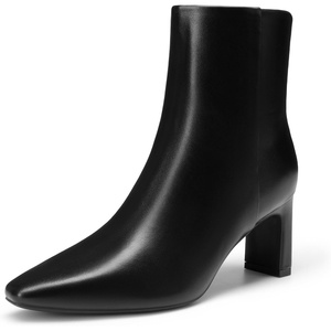 image:imageDREAM PAIRS Womens Square Toe Block Heel Ankle BootsBlackpu