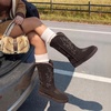image:imageDREAM PAIRS Cowboy Boots for Women Western Winter BootsBrown