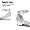 image:imageDREAM PAIRS Girls Sandals Low Heel Dress PumpsSilverglitter