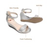 image:imageDREAM PAIRS Girls Wedge Platform SandalsSilver