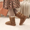image:imageDREAM PAIRS Girls Winter Boots Kids Snow ShoesChesnut