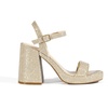 image:imageDREAM PAIRS Heels for Women Block Chunky Platform SandalGoldglitter