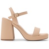 image:imageDREAM PAIRS Heels for Women Block Chunky Platform SandalNudenubuck