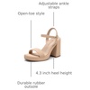 image:imageDREAM PAIRS Heels for Women Block Chunky Platform SandalNudenubuck