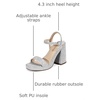 image:imageDREAM PAIRS Heels for Women Block Chunky Platform SandalSilverglitter
