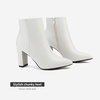 image:imageDREAM PAIRS Womens Chunky Heel Ankle BootiesWhitePu