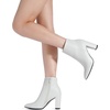 image:imageDREAM PAIRS Womens Chunky Heel Ankle BootiesWhitePu
