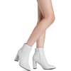 image:imageDREAM PAIRS Womens Chunky Heel Ankle BootiesWhitePu