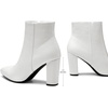 image:imageDREAM PAIRS Womens Chunky Heel Ankle BootiesWhiteStonePu