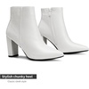 image:imageDREAM PAIRS Womens Chunky Heel Ankle BootiesWhiteStonePu