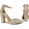 image:imageDREAM PAIRS Womens Coco High Heels Chunky PumpsGoldGlitter
