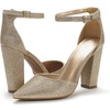 image:imageDREAM PAIRS Womens Coco High Heels Chunky PumpsGoldGlitter