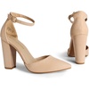 image:imageDREAM PAIRS Womens Coco High Heels Chunky PumpsNudeSuede