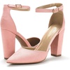 image:imageDREAM PAIRS Womens Coco High Heels Chunky PumpsPinkSuede