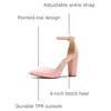 image:imageDREAM PAIRS Womens Coco High Heels Chunky PumpsPinkSuede