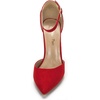 image:imageDREAM PAIRS Womens Coco High Heels Chunky PumpsRedSuede