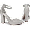 image:imageDREAM PAIRS Womens Coco High Heels Chunky PumpsSilverGlitter