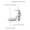 image:imageDREAM PAIRS Womens Coco High Heels Chunky PumpsSilverGlitter