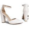 image:imageDREAM PAIRS Womens Coco High Heels Chunky PumpsWhitePu