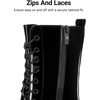 image:imageDREAM PAIRS Womens Combat Boots Lace up Mid Calf BootsBlack