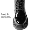 image:imageDREAM PAIRS Womens Combat Boots Lace up Mid Calf BootsBlack