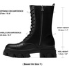 image:imageDREAM PAIRS Womens Combat Boots Lace up Mid Calf BootsBlackPu