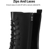 image:imageDREAM PAIRS Womens Combat Boots Lace up Mid Calf BootsBlackPu