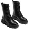 image:imageDREAM PAIRS Womens Combat Boots Lace up Mid Calf BootsBlackPu